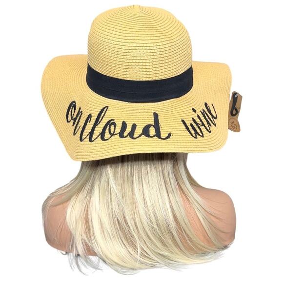 Large Brim Beach Sun Hat "On Cloud Wine" - Picture 7 of 11